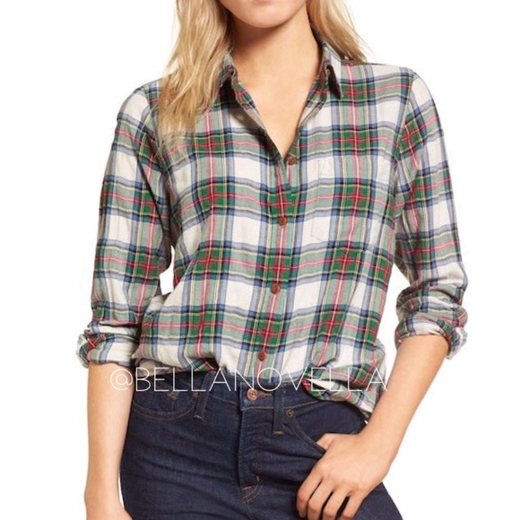J. Crew Tops - J. Crew Buffalo Plaid Boyfriend Shirt size 4